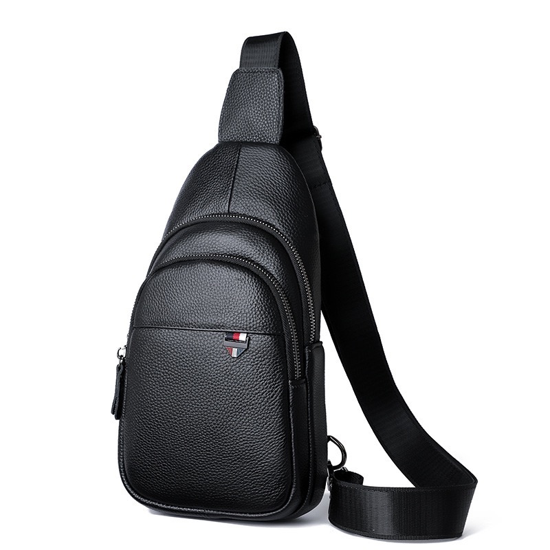 100% Genuine Leather Men Chest Bag Male Shoulder Bag Messenger Bag Casual Crossbody Bag Fashion Men's Purity Handbag