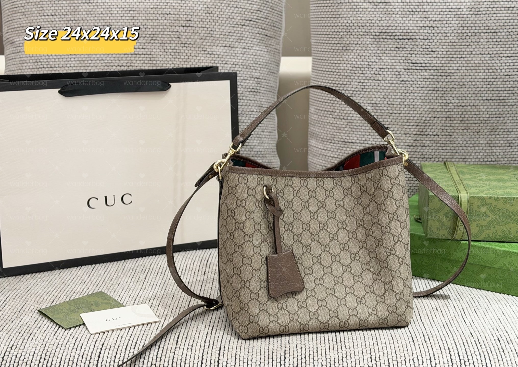 Designer bag Neonoe bucket bag top handle shoulder bag luxury canvas brown crossbody tote large capacity fashion women handbag for daily commute sho