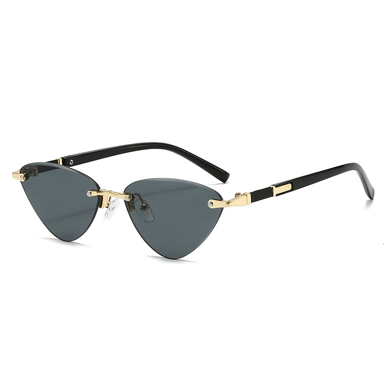 Designer Luxury Frameless Elliptical Sunglasses Y2K Hip Hop Style UV400 PC Lens Non Polarized Zinc Alloy Frame Outdoor Sunscreen Glasses Unisex Acce