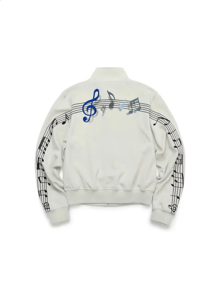 American Vintage White Jacket Men Musical Notes Printed Coats Female Gothic Harajuku Jackets Y2k Zipper Sweatshirts 261015