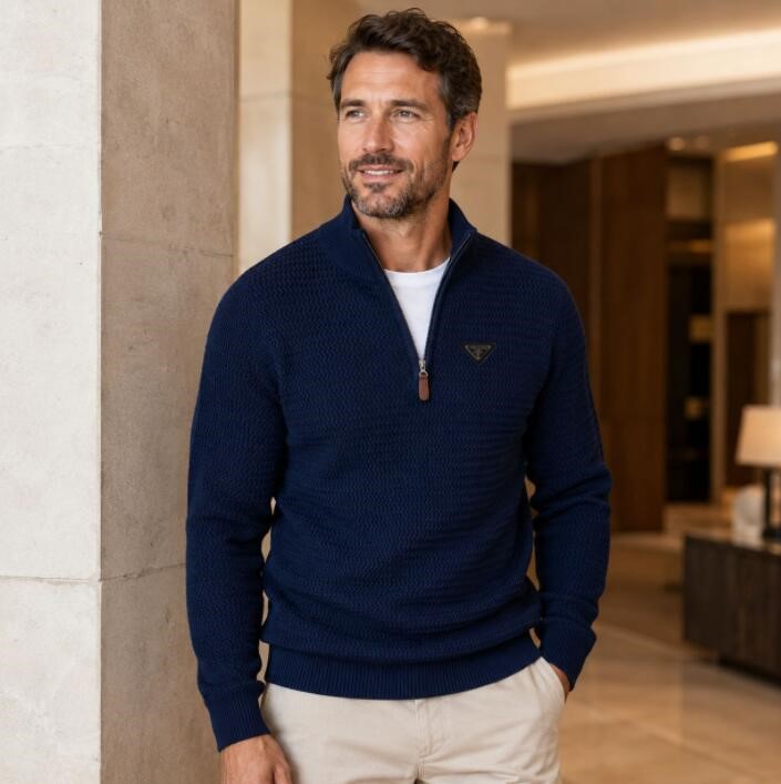 men designer sweater Luxury Half open collar zipper knitted sweates outdoor sports pullover casual loose vintage casual sweater coat rada1016