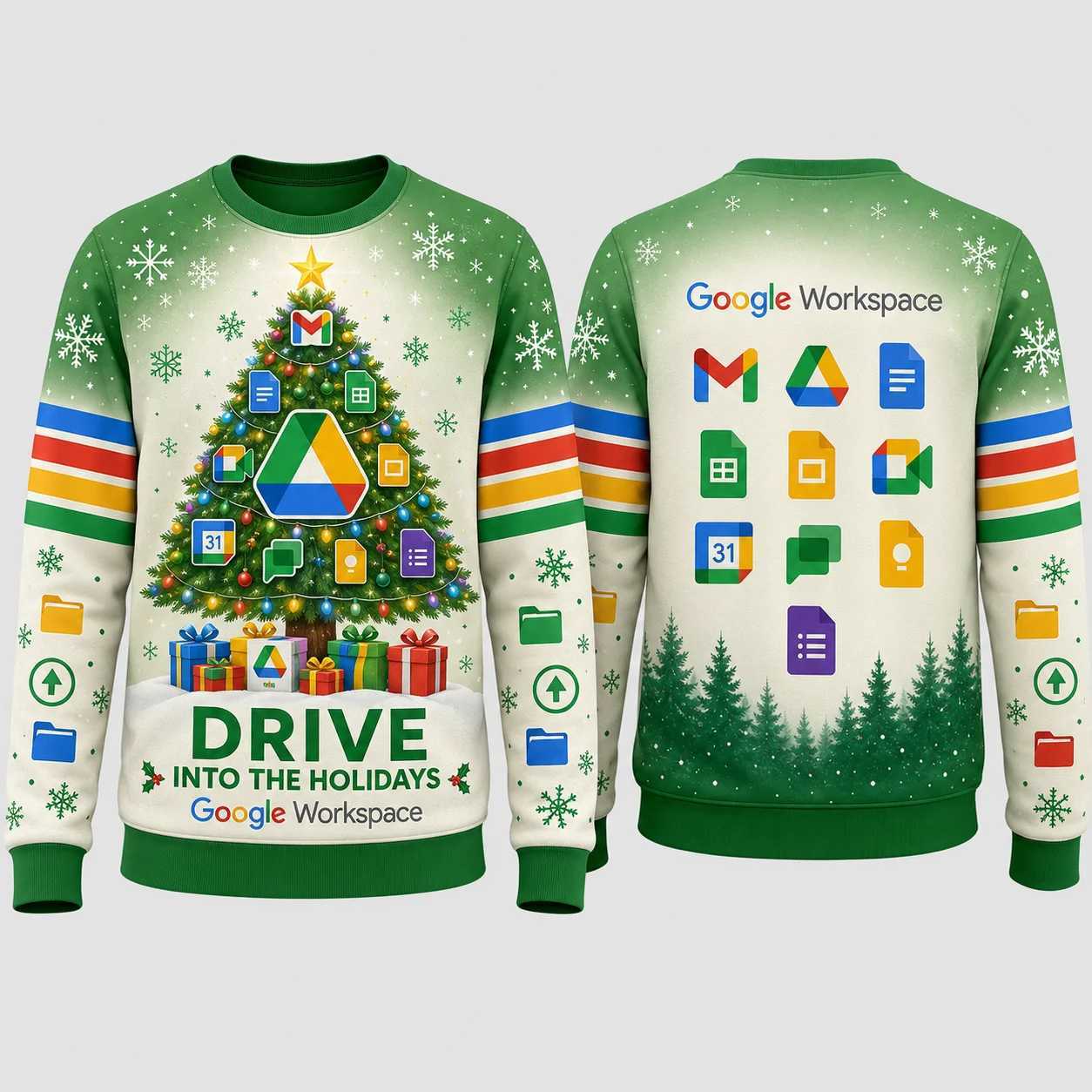 Ugly Christmas Sweater Funny Office Tech Theme 3D Printed Crewneck Sweatshirt Polyester Holiday Pullover Xmas Gift T261019