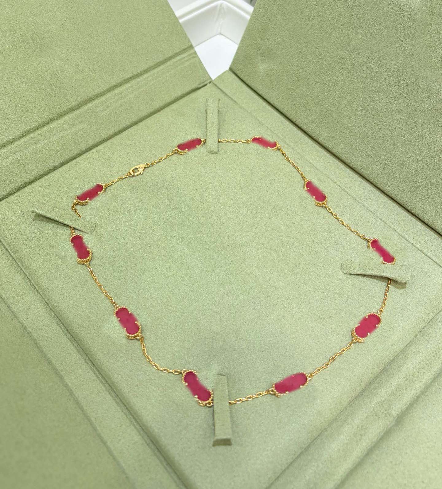 Luxury quality charm 10pcs flowers pendant necklace with Pink color jade in gold plated bracelet drop earring have box stamp PS6454C