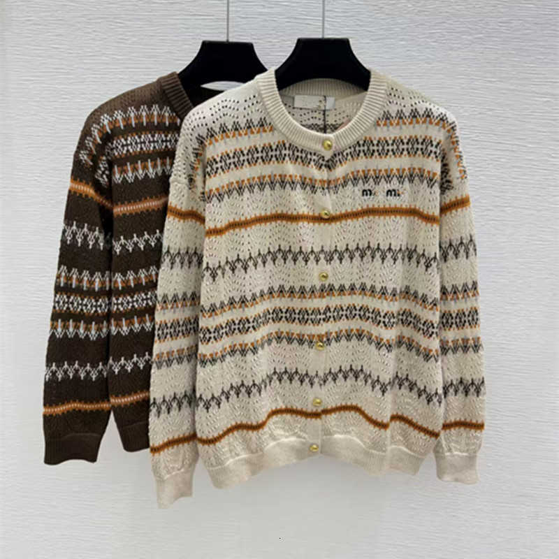 Women's Sweaters designer 2026 Autumn New Wool Knit Button-Up Cardigan Sweater for Women, Round Neck Outerwear with Fair Isle Pattern