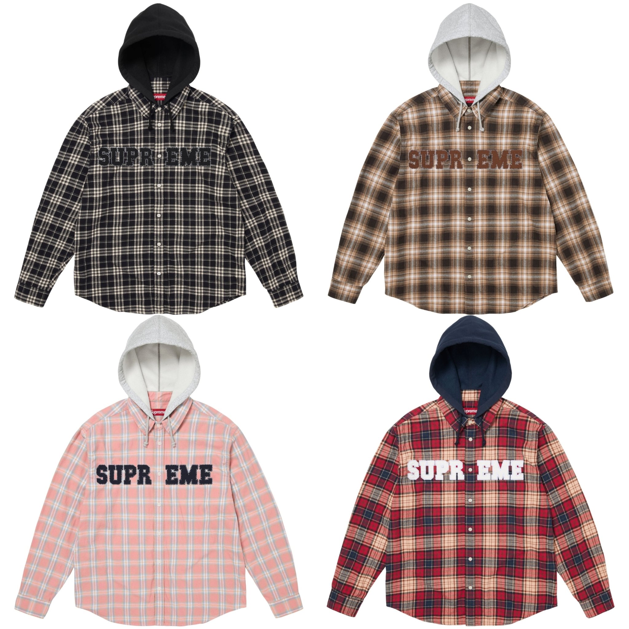 Autumn men's casual shirt Fashion hooded shirt embroidery women's shirt designer women Hooded Flannel Shirt
