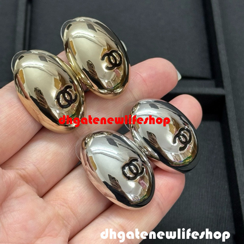 luxury cc earrings designer jewelry 26S Pigeon Egg Oval Earrings Elegant Style channel earrings