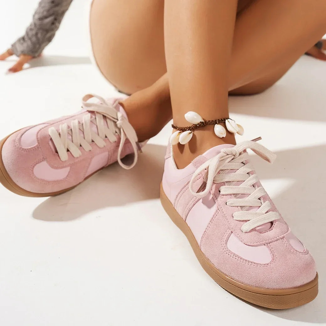 Women Sneakers 2024 Spring Autumn Fashion Training Comfortable Breathable Sneakers Women Casual Lace Up Flat Shoes for Women 261019