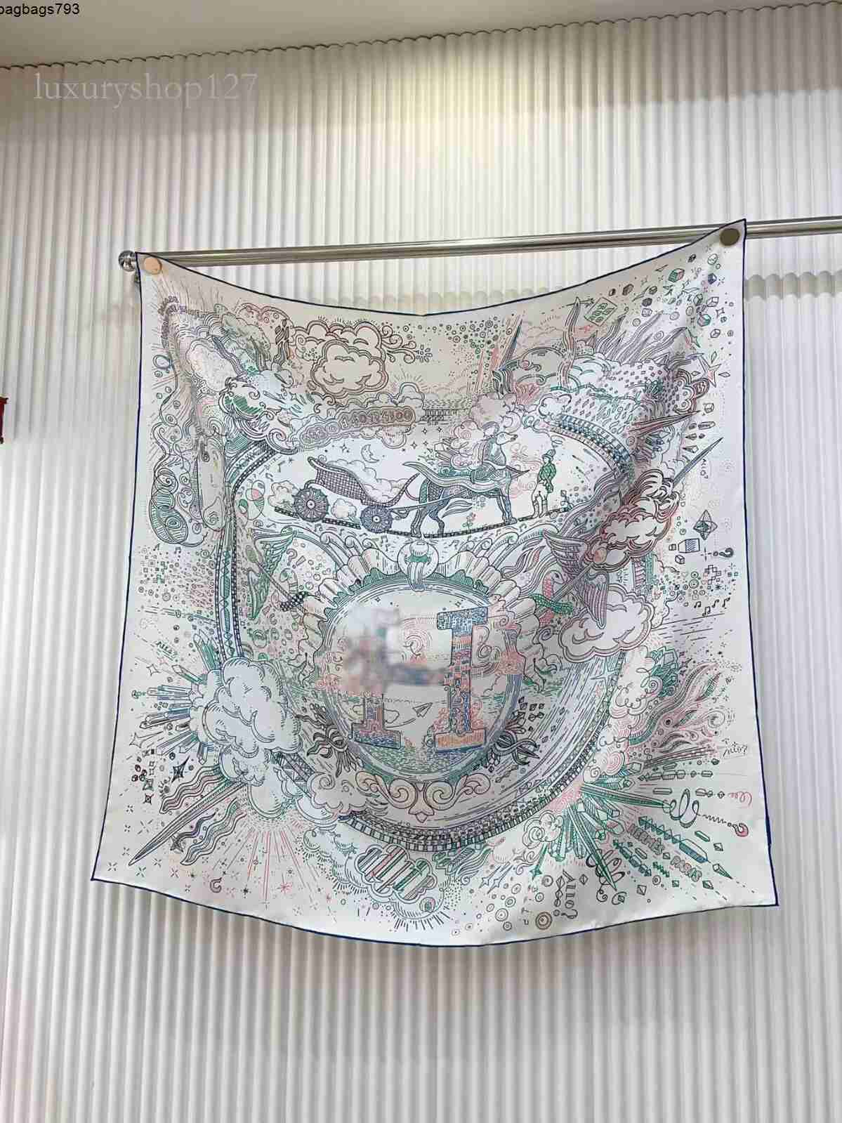 Scarves 90Cm Square Scarf H Letters Designer Scarf Silk Scarf Head Scarf For Women Summer Luxurious Scarf High End Classic Letter Pattern Designer S