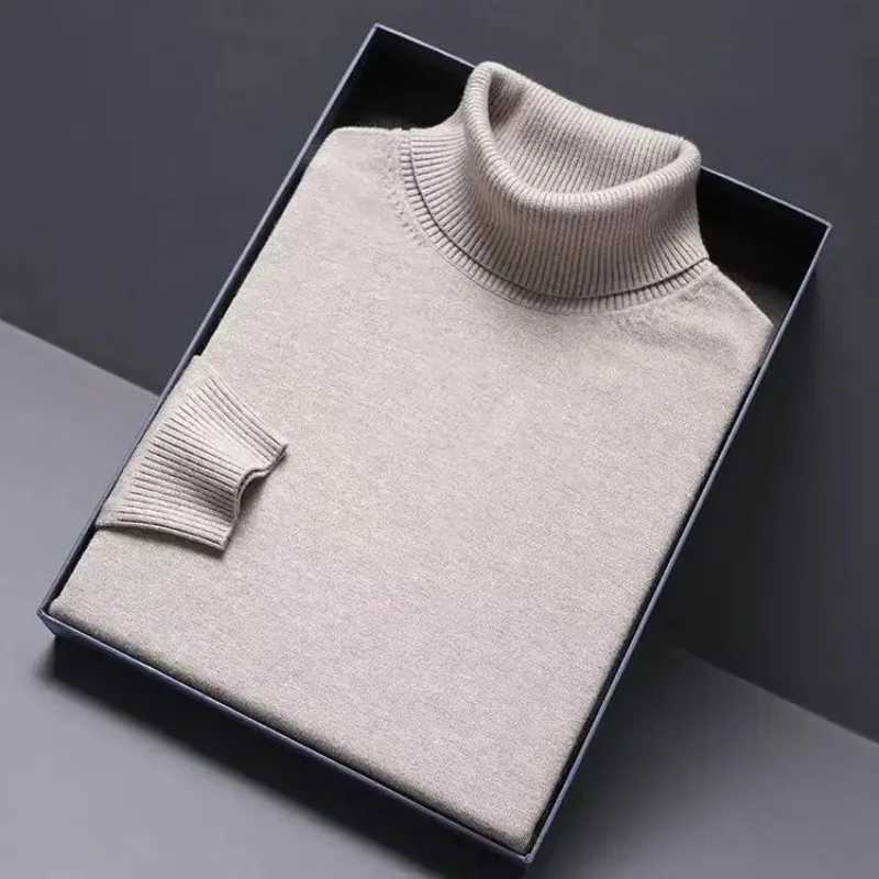Knitwear Turtleneck Animal Men's Game Sweater Long Fit Pullover Sweaters Solid Color Men Strtwear Warm Cold Blouse M261016