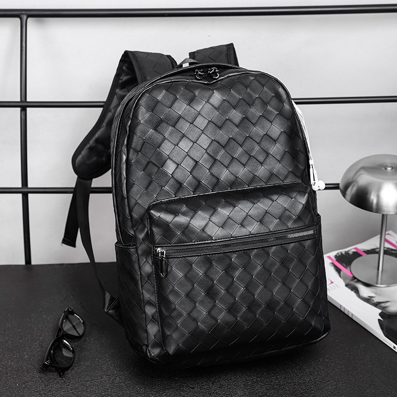 Designer Soft Leather Embossed Student School Luxury Laptop Large Capacity Double Shoulder Bag Casual Versatile Travel Backpack