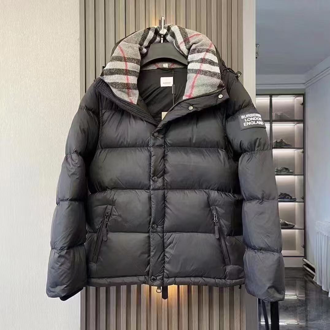 Bur Brand Mens Downs Parkas Puffer Jacket Hooded Wind Coat Puffy Thick Warm Coats Sleeves Pockets Budge Embroidery Brand Coats Big Outwears Tops Jac