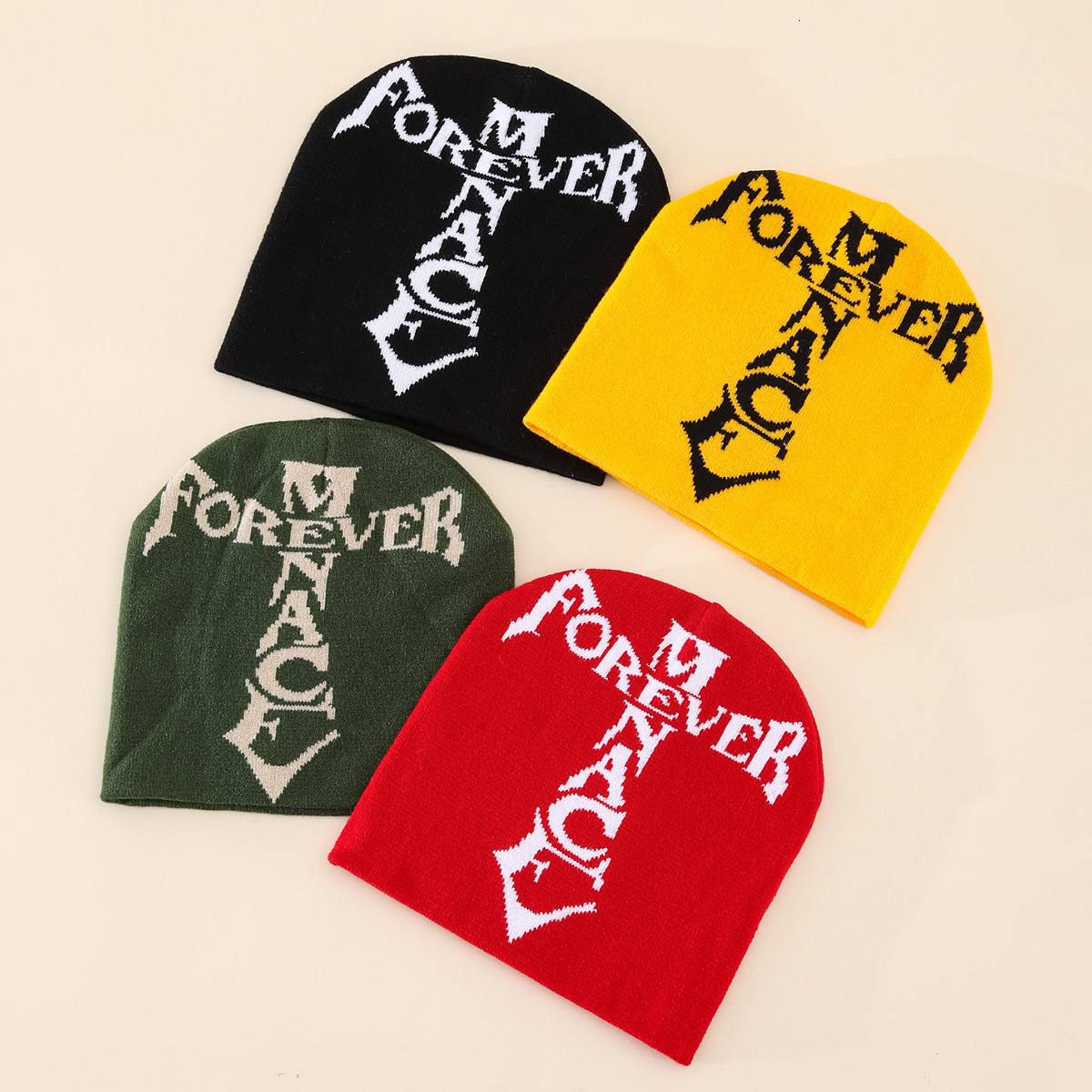 Luxury Cap Brand Designer Hat Luxury Cap Brand Designer Hat American-Style Winter Knit Trendy And Versatile, Jacquard Cross Pattern Wool Hat, Windpr
