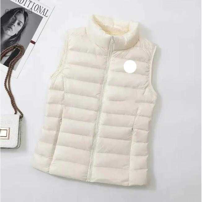 Stand Collar Chest Badge Women Down Vest Lightweight woman gilet Fashion warm bodywarmer