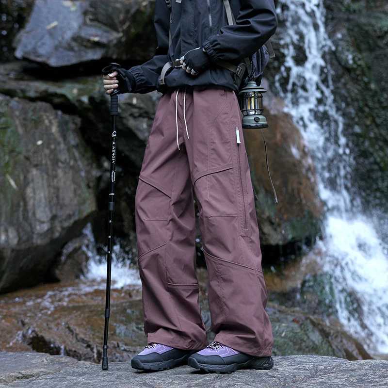 Loose Waterproof Hiking Pants Man Autumn Joggers Pants Outdoor Wide Leg Trousers Fishing Camping Pants Women T261019