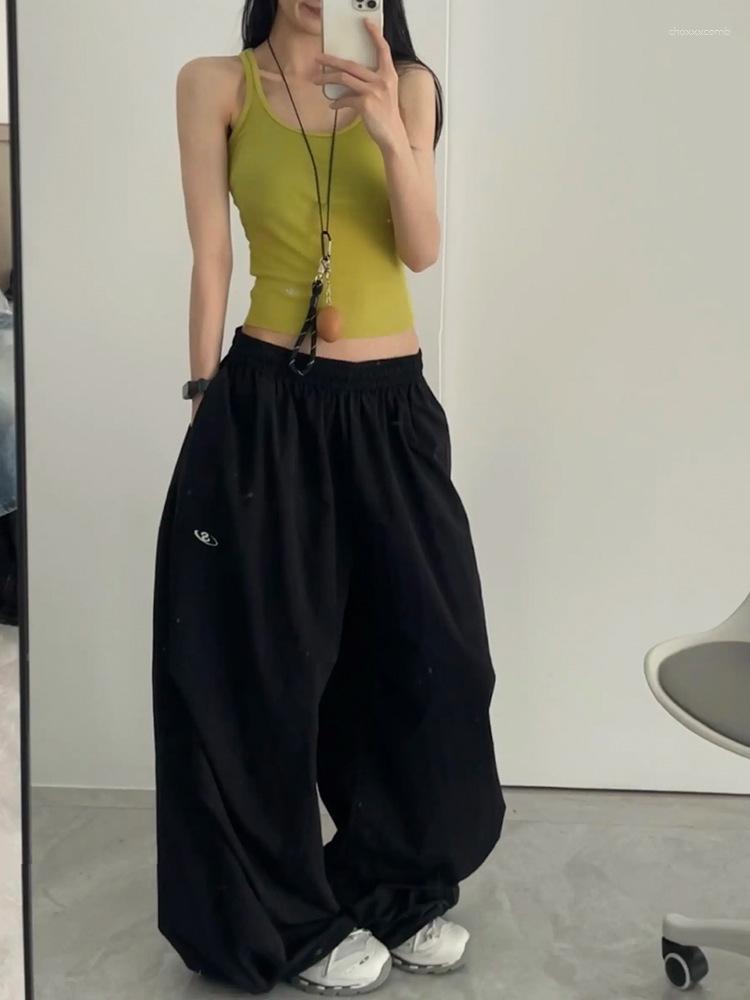 Summer Thin Quick-drying Sports Pants Women's Loose All-match Trendy Design Wide-leg Trailing Drooping Parachute