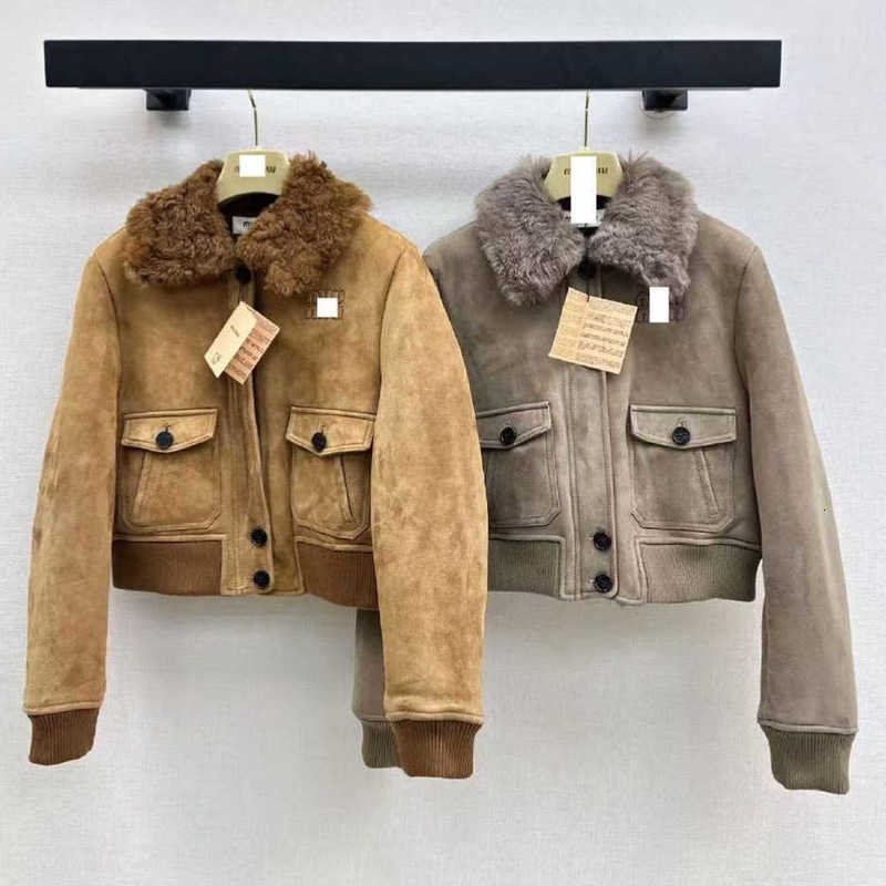 designer Women's Jackets MM autumn and winter high-end women's clothing, age-reducing, stylish short, high-end fur and leather integrated