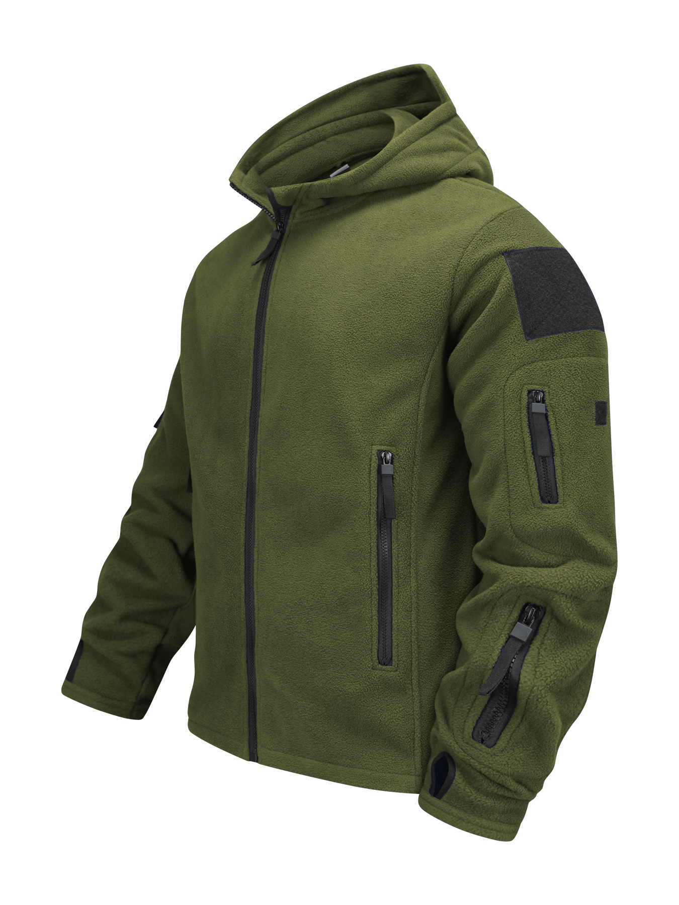 Fleece Hooded Jacket designer luxury Solid Color Thickened Warm Multi-Pocket Workwear Coat for Men