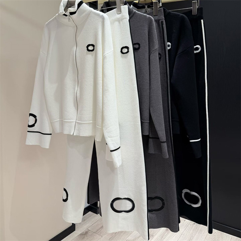 Designer Women Casual Tracksuit Set Long Sleeve Sweater Wide Leg Pants Autumn Winter Office School Running Jogging Daily Outerwear