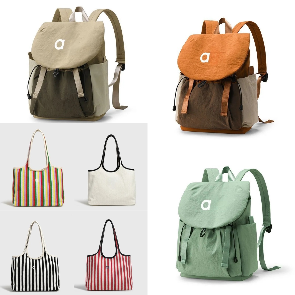 Canvas Yoga Tote Bag Ladies Fashion Striped Canvas Handbag Large Capacity For Yoga Gym Workout Shopping Travel
