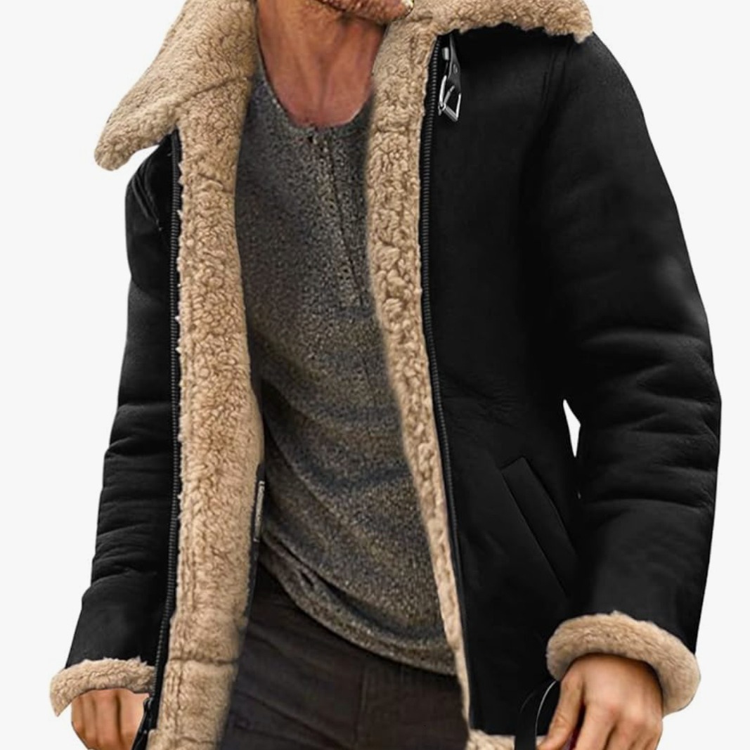 New Men Winter Fashion 2026 suede men's thickened fur jacket, new winter product Coat