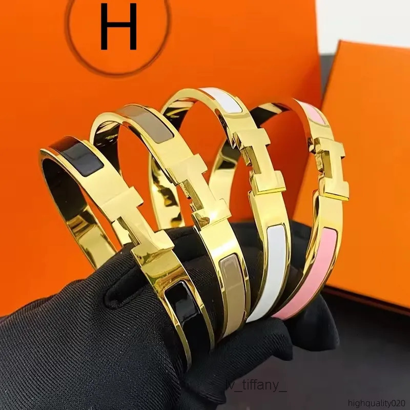 woman jewellry H bracelets designer 8mm thin Letter bracelet Titanium steel luxury buckle bracelet for woman letters bangle man fashion Jewelry size