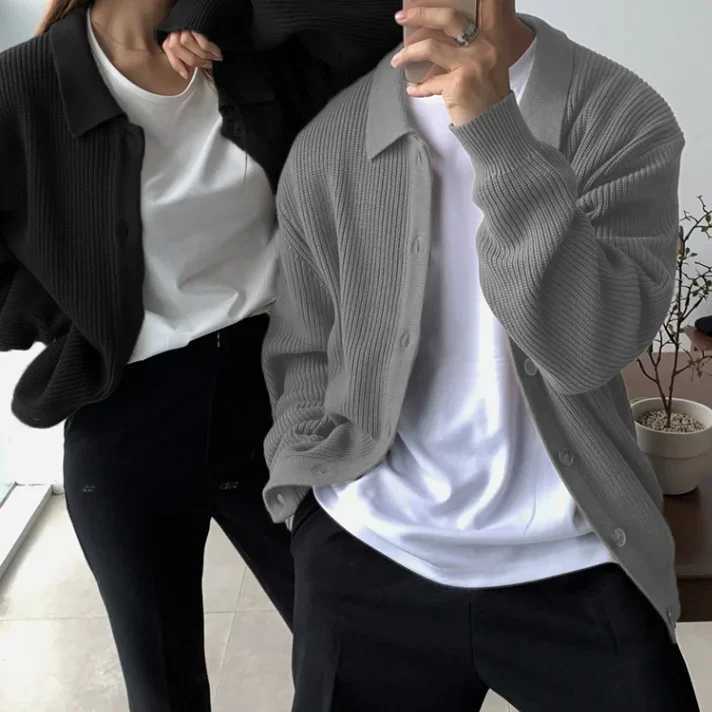 Up Korean Strtwear Sweater Zip Cardigan Men Fall Winter Casual Sweatercoat Men's Baggy Thicken Knitted Sweaters Coat Male Top M261016