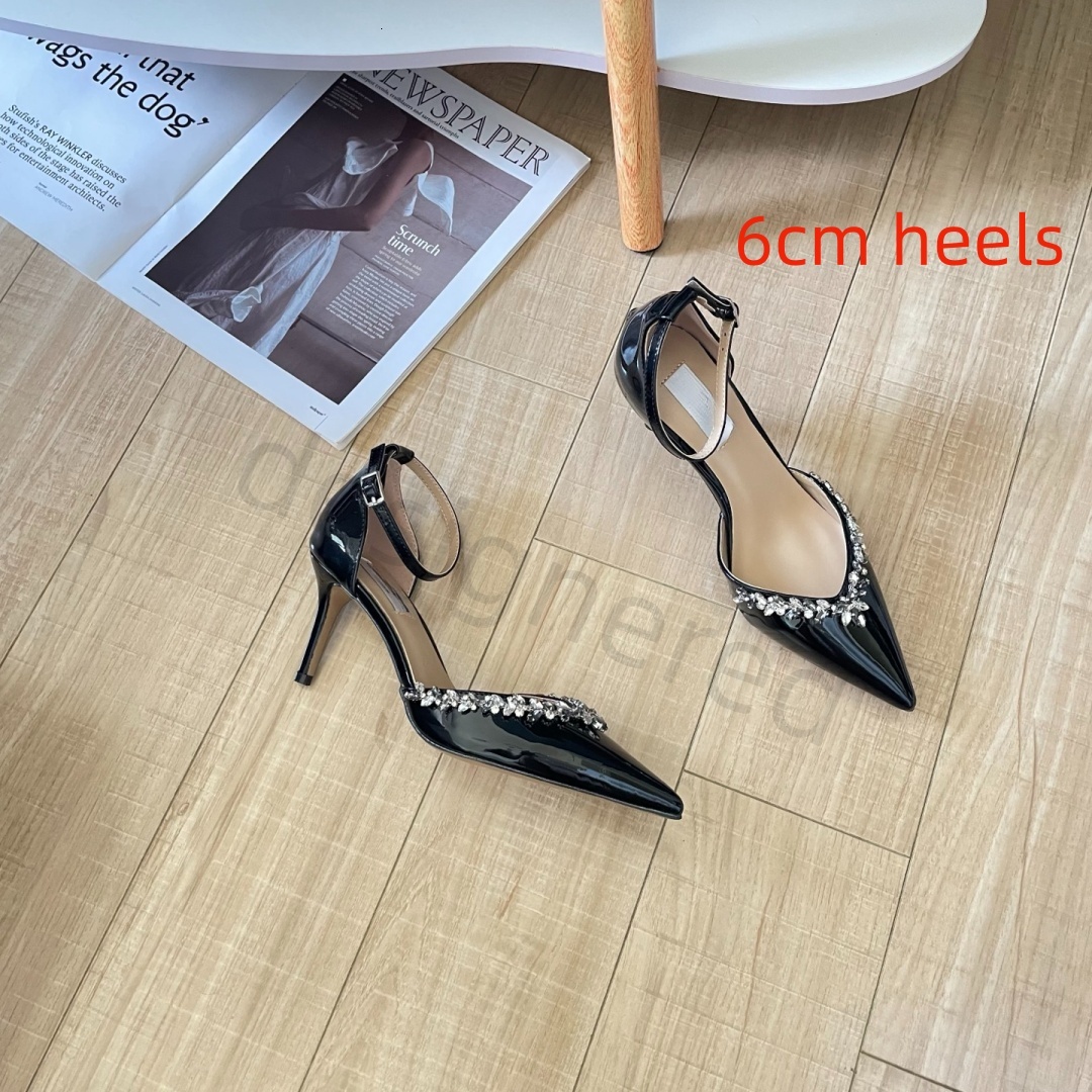 Autumn Winter Women Pump Wedding Dress Shoes High Heels Black Suede Stiletto Pumps With Crystal Embellishment Sandals Luxury Designer Shoe Pointed