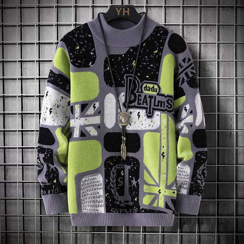 fashion pullovers 2025 men Men's winter Sweaters mens warm sweater O-neck custom pattern men sweaters autumn men size M-3XL M261016
