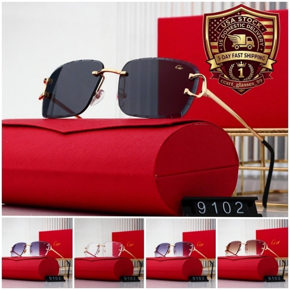 Carhtiier sunglasses Designer Sunglasses For Women Luxury Sunshades Elite Eyewear Men Mens Shades lunette Lunettes Gafas Metal Rimless Hand Cut Lens