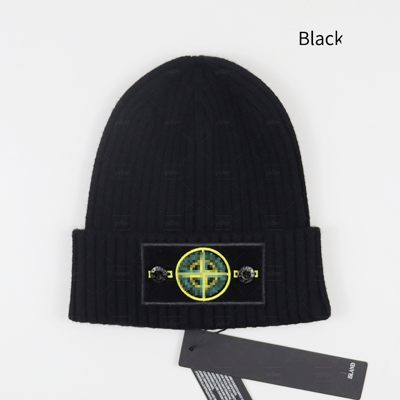 Designer Woolen Beanie Stone Hats High quality Knitted Winter Caps for women men Islanies letter embroidered skull beret couple hat Warm Soft Bonnet