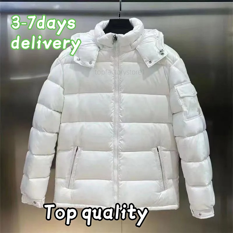 Winter Shiny Gloss Puffer Down Coat Men Women Designer Maya Jacket Detachable Hood Zipper Pockets Thick Warm Streetwear Outerwear Multiple Colors