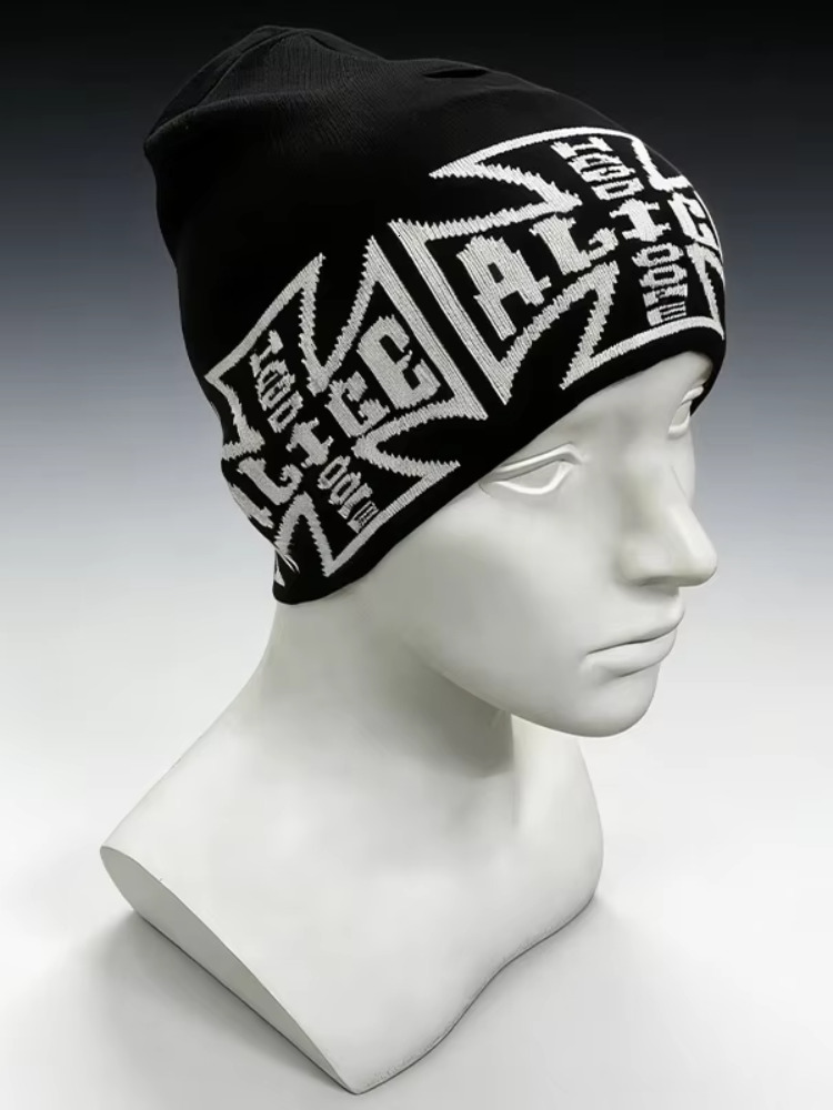 2026 Trend Gothic Graphic Print Knit Skull Cap Y2K Punk Warm Elastic Beanie Casual Street Daily Winter Cold Protection Hat J260511