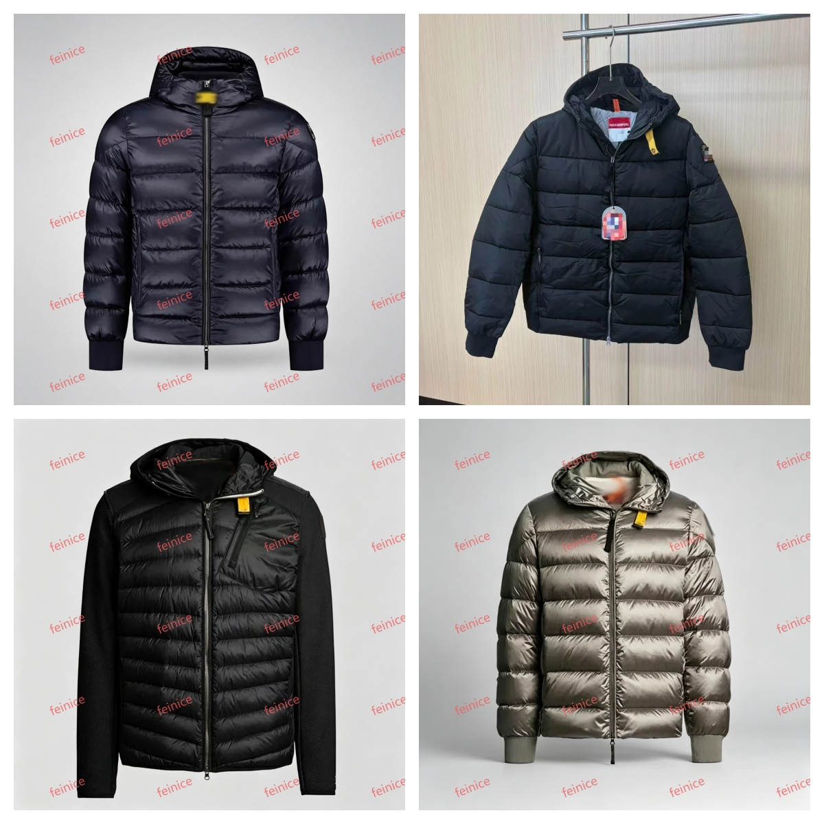 mens designer coat jacket men winter chaqueta hombre parachute down jacket with Yellow Webbing Strap Accent Water Repellent Windproof Winter Outerwe