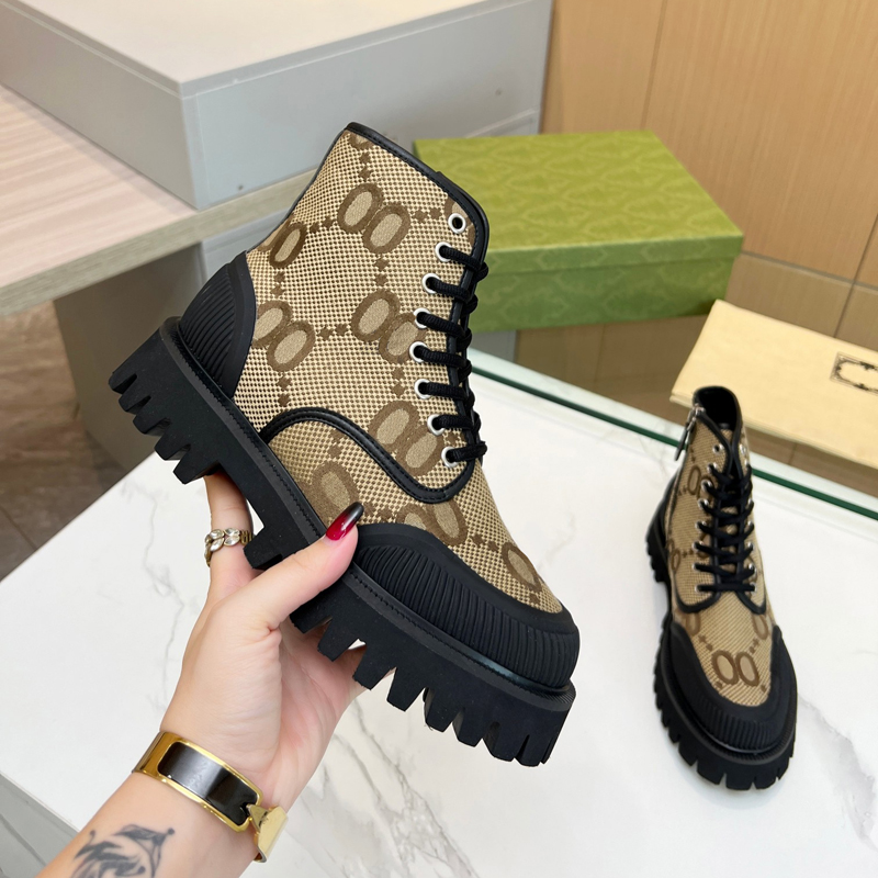 Winter boots designer boots womens boots High quality classic style leather fashion letter printed snow boots Nylon canvas ankle boots Chelsea boots