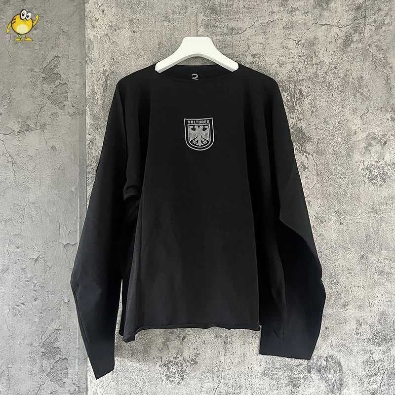 Long Sleeve Tee Vultures T Shirt Men Woman Loose Black White Tops Best Quality Retro T261019