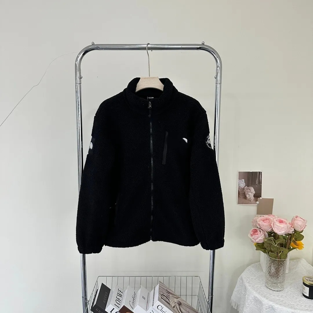 Designer Polar Fleece Jacket Unisex Full Zip Stand Collar Warm Fuzzy Coat Casual Thicken Outdoor Outerwear Autumn Winter ab