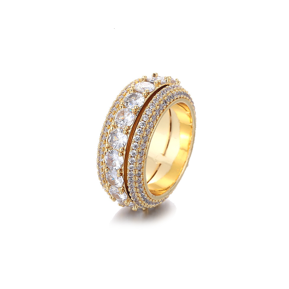 Custom Fine Jewelry Real 18K Luxury Iced 14K 10K Solid Gold Ring Moissanite Rings Luxury Iced Out D VVS Diamond Wedding Ring for Mens Gift Luxury Ou