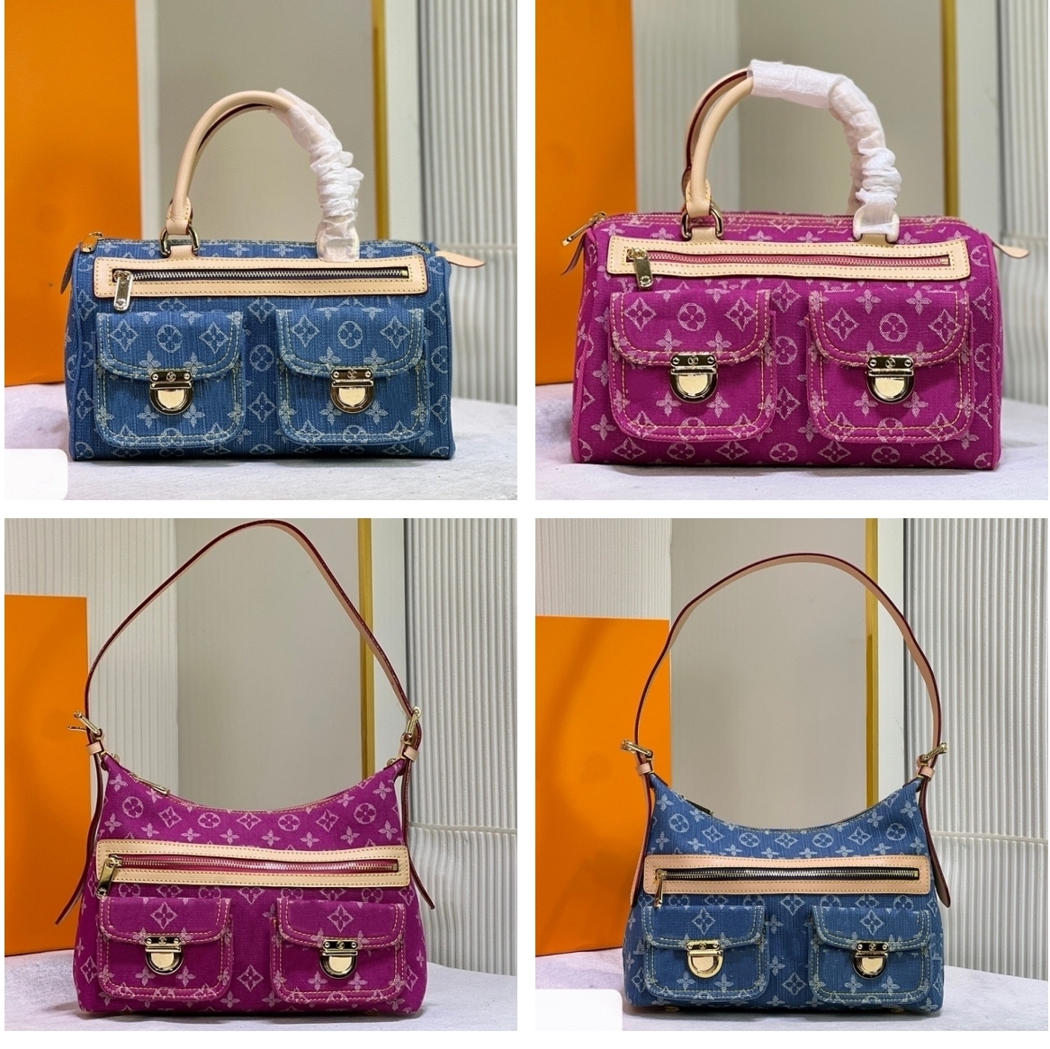 10A Luxury Designer bag women Denim Vintage Tote Bag Carryall Shoulder Bag Handbag Crossbody messenger Shopping Bag Moon Purse Hills Clutch Wallet M