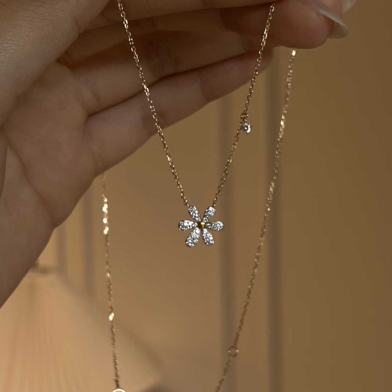 2026 Choucong Infinity Top Sell Flower Pendant Sweet Cute Simple Fashion Jewelry 14K Gold Fill Pave White CZ Diamond Party Women Flower Clavicle Nec