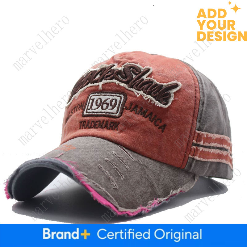 American Hip Hop Washed Distressed Denim Pink Baseball Women Vintage Trendy Letter Print Spring Summer Cap For Men