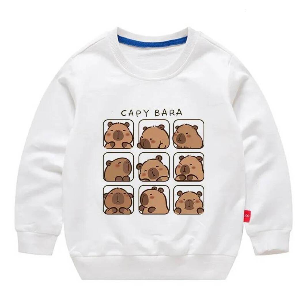 Girls Hoodie Autumn Clothes Funny Capybara Hoodies Kids Girl Boy Spring Cute Animal pullover Cotton Long Sleeve T Shirt Children Sweatshirt Crew Nec