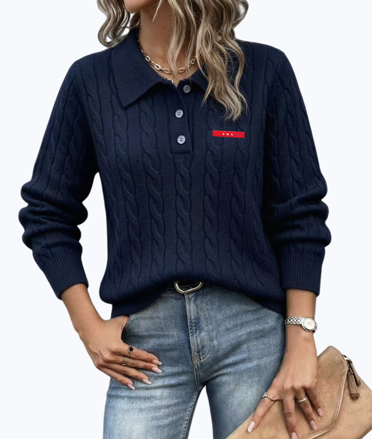 Designer Women Sweater luxury Retro Women Sweater Casual knitted sweater with polo collar and long sleeves Pullover Winter Sweater Knitted Sweater