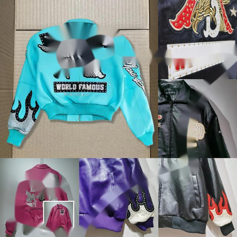 elleleather jacket woman Jacket men Diamond Encrusted Eagle Leather Jacket Wide Sheep Leather Windbreak Bomber Jackets 1978 Mens Jacket Limited Edit