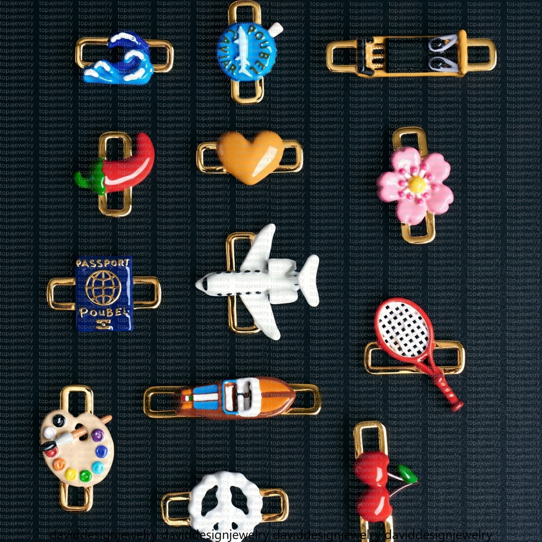 Poubel bracelet charm jewellery designer for women Passport Cigar Beer Boat Cartoon mens bracelet Splicing Spring Buckle DIY Bracelet Necklace luxur