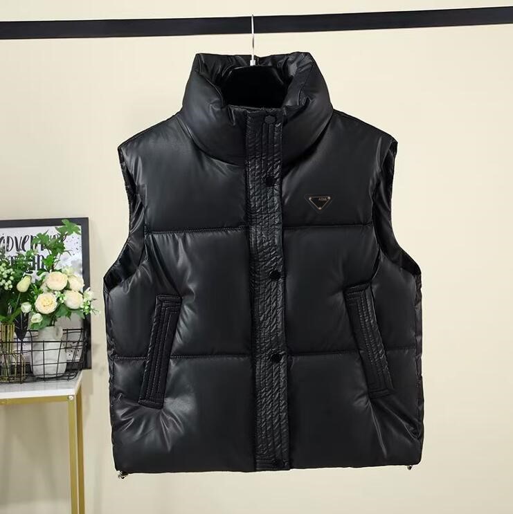 Women's Puffer Vest Luxury Sleeveless Jacket Stand Collar Zip Warm Casual Fall Spring Winter Outerwear women Down Cotton coat