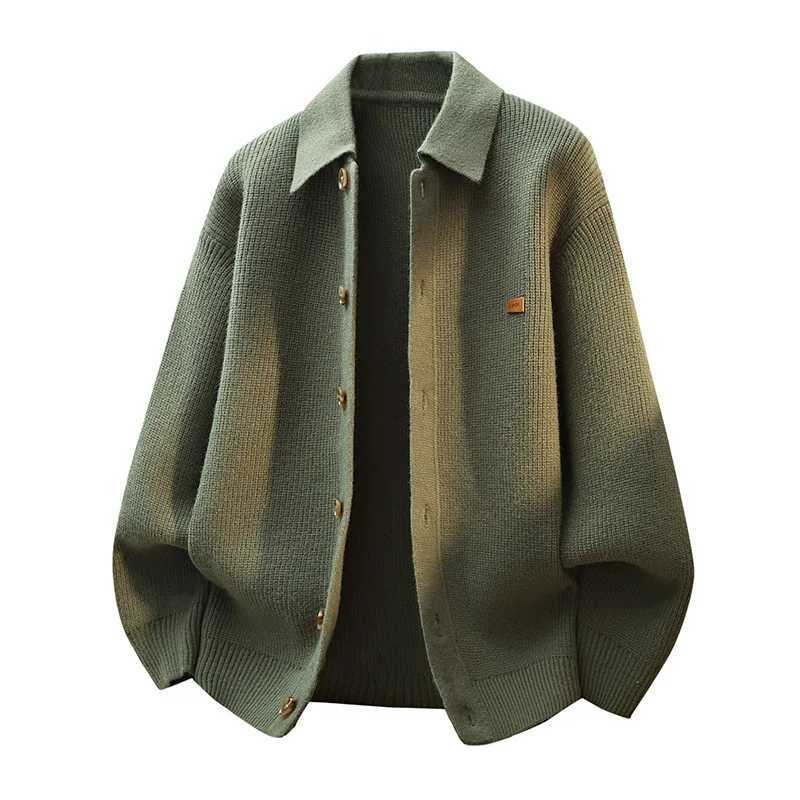Lapel New Autumn Men Fashion Cardigans Sweatercoats Quty Male Business Casual Knitwear Cardigans Outwear Loose Sweaters 4XL M261016
