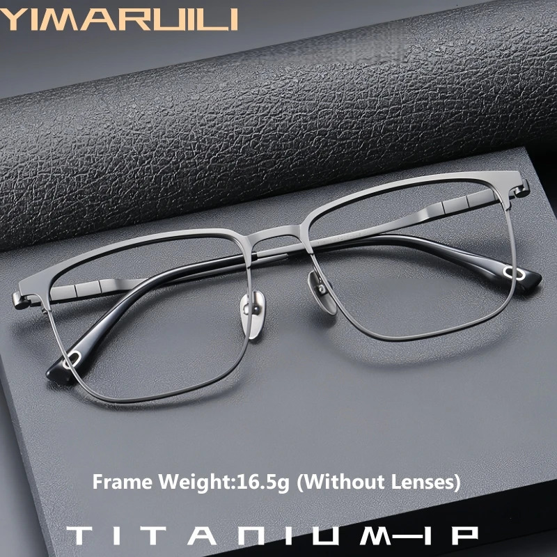 YIMARUILI Men's Business Glasses Ultra-light Retro Fashion Square Big Size Optical Prescription Eyeglasses Frame 70809261019