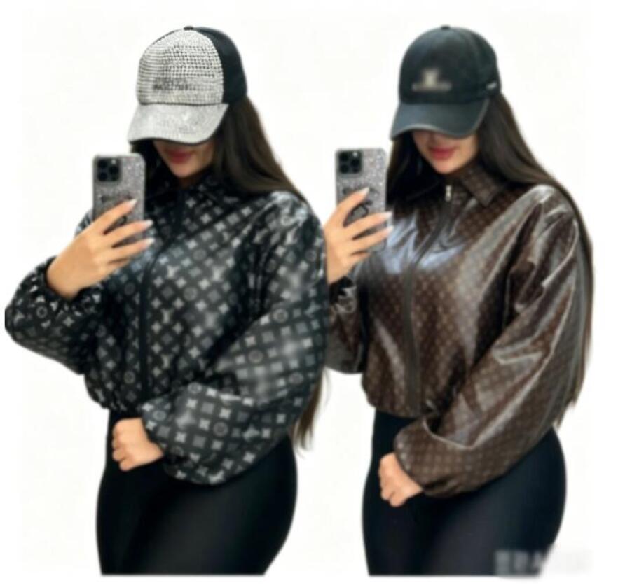 Women Jackets new Designer Luxury Leather Jacket printed Zipper Outwear Motorcycle women Coats Lady Casual women Short Jackets