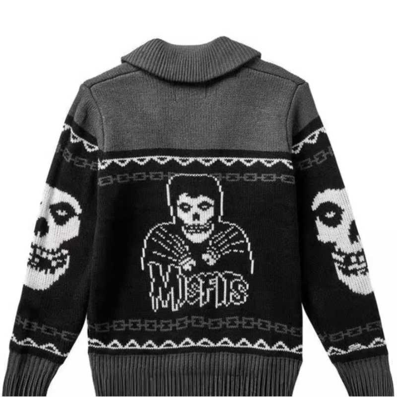 collar women's Men's knitted and cardigan wool sweater skull head fashionable sweater strt personty European and Americ M261016