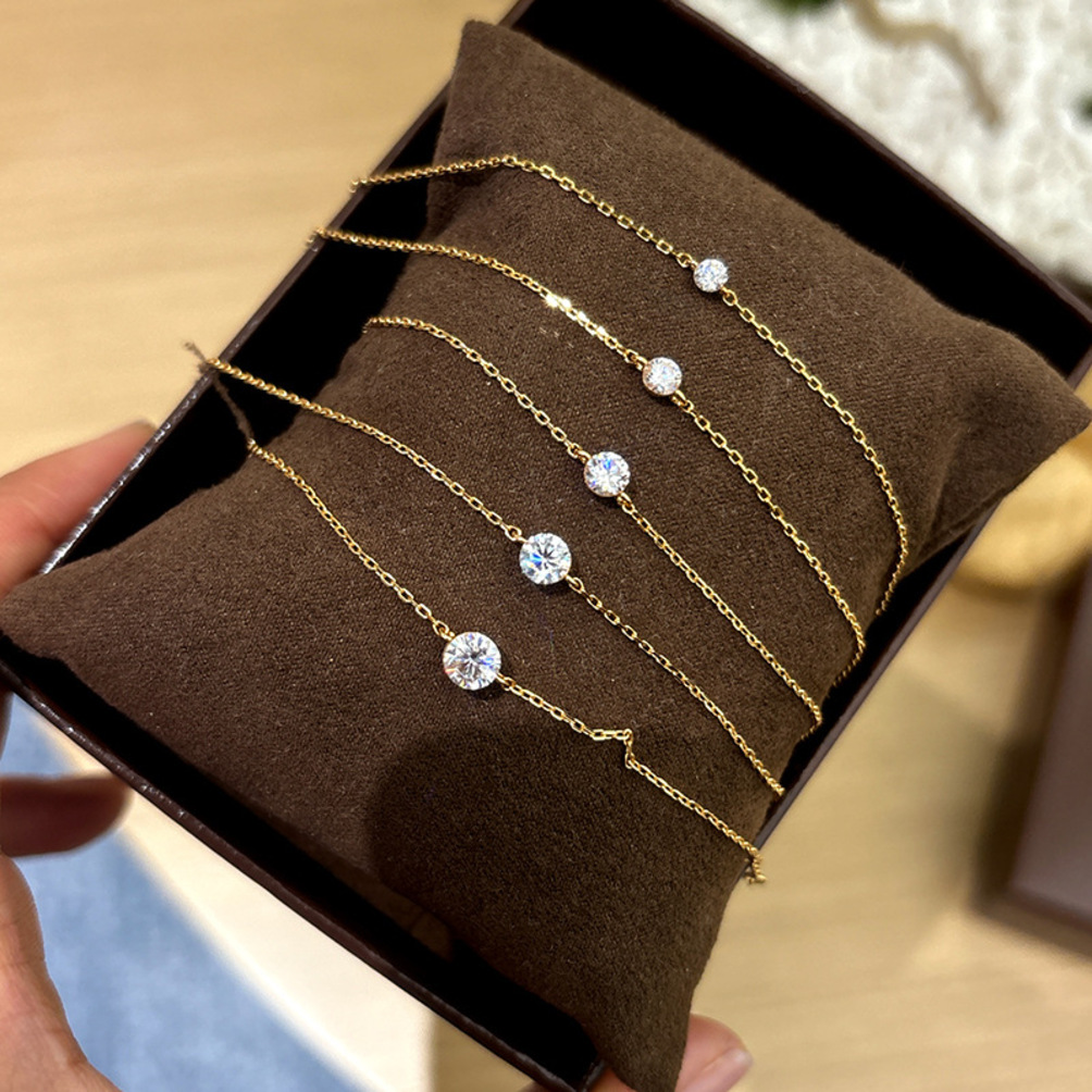 2026 Minimalist Single perfume Moissanite Diamond 10 20 30 40 50 Points Silver Plated Bracelet cologne Designer L3